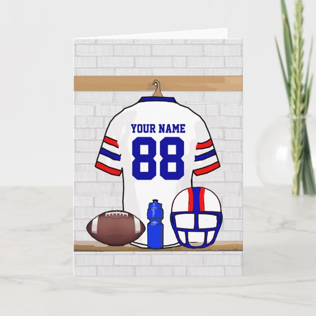 Carte Jersey de football blanc rouge (Devant)