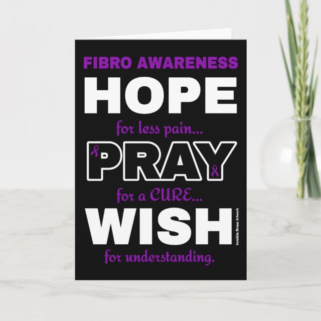 Carte J'espère que je prie pour...Fibro (Devant)