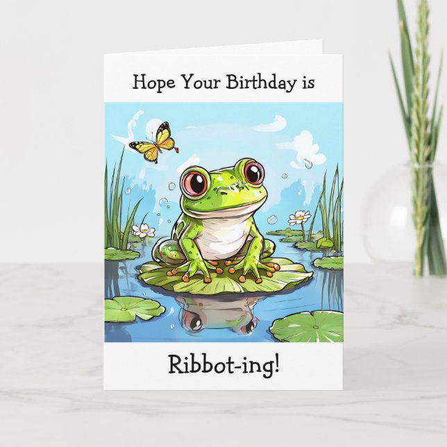 Carte J'espère que votre anniversaire est Ribbot ing Fun (Devant)