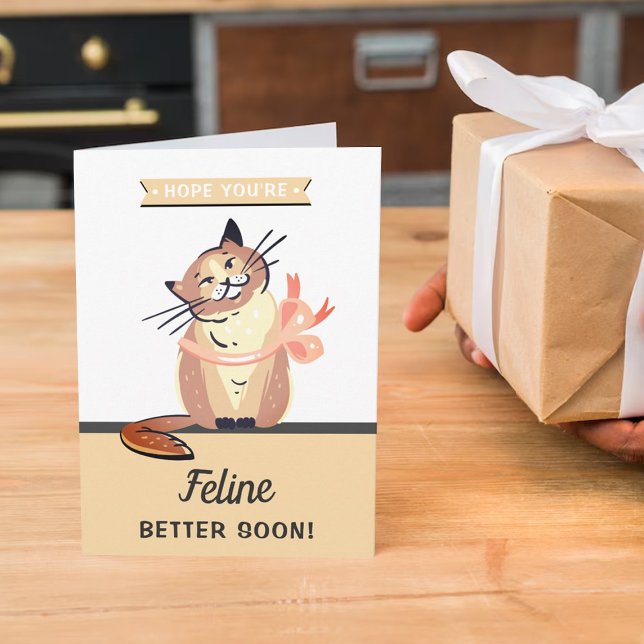 Carte J'espère que vous allez mieux Feline bientôt (Créateur téléchargé)