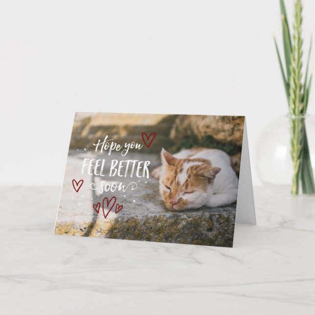 Carte J'Espère Que Vous Vous Sentirez Mieux Bientôt En V (Devant)