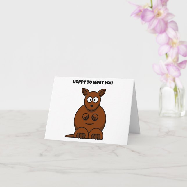 Carte J'espère vous rencontrer Kangaroo Drôle Cartoon (Orchidée)