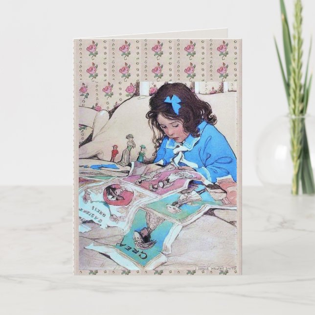 Carte Jessie Wilcox Smith Paper Dolls Floral (Devant)