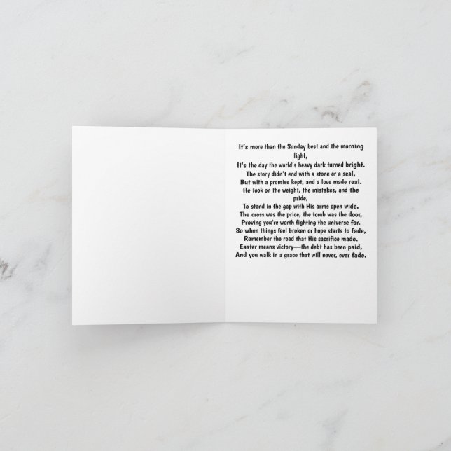 Carte Jésus a payé (Intérieur)