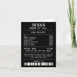 Carte Jésus a tout payé Drôle de chrétien (au dos) 