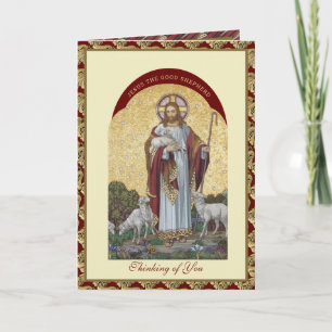 Carte Jésus bon berger religieux Encourager Écriture