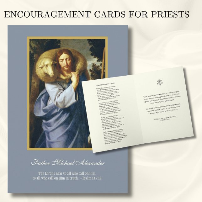 Carte Jésus Bon Pasteur Prêtre Encouragement (Créateur téléchargé)