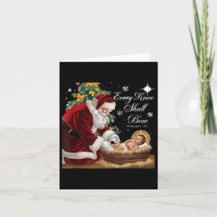 Carte Jésus Christian Père Noël Noël Noël Chaque Knee Sh