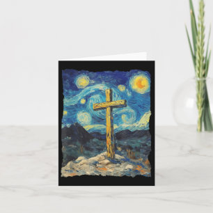 Carte Jesus Cross Van Gogh Style Stress Night Art Christ