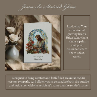 Carte Jésus dans la sympathie des vitraux