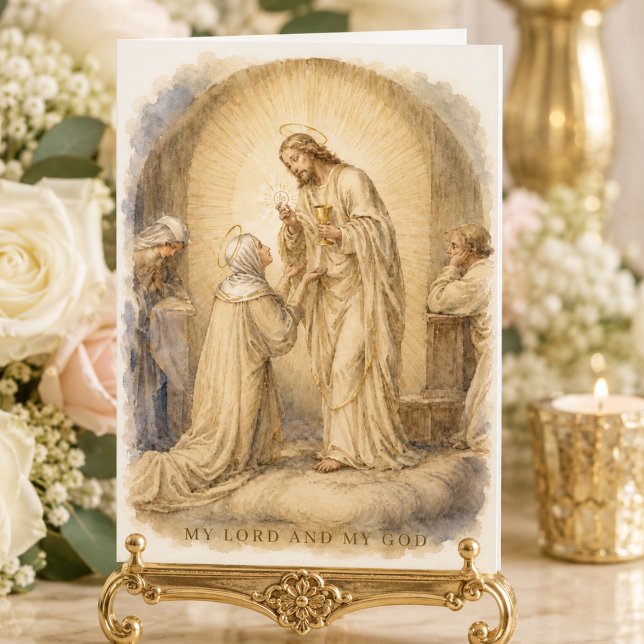 Carte Jésus donne la Sainte Eucharistie à la Mère Marie (Créateur téléchargé)