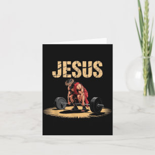Carte Jésus drôle de musculation humour chrétien de gym 