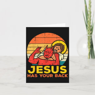Carte Jésus est derrière vous - Retro Sunset Jésus Lutte