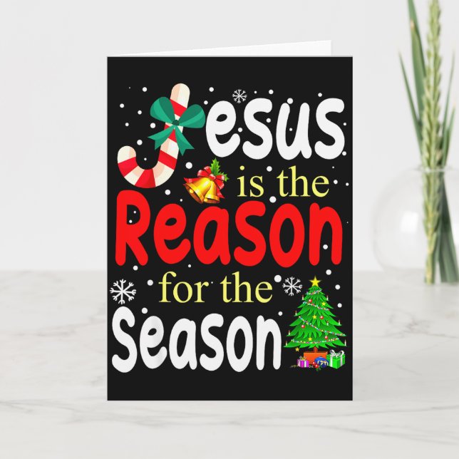 Carte Jésus Est La Raison De La Saison Chrétien Noël (Devant)
