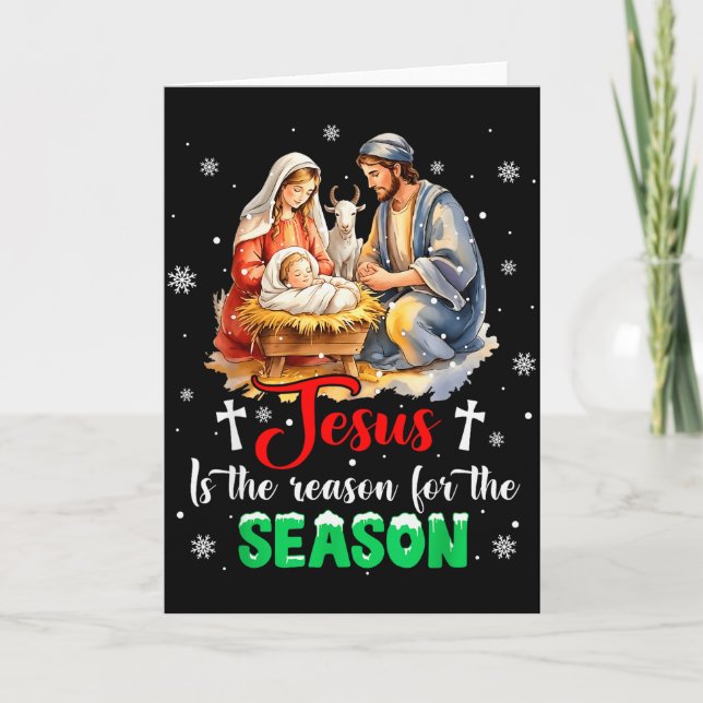 Carte Jésus Est La Raison De La Saison De Noël Xmas  (Devant)