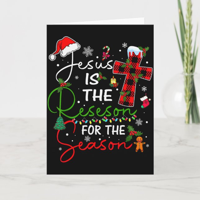 Carte Jésus Est La Raison De La Saison De Noël Xmas  (Devant)