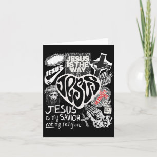 Carte Jésus est le chemin verset biblique chrétien Dieu