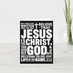 Carte Jésus Est Le Christ Fils De Dieu Jean 20 31 Bibl
