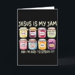 Carte Jésus est ma jam et je suis là pour répandre la bi<br><div class="desc">Jésus est ma jam et je suis là pour répandre le verset de la Bible chrétienne</div>