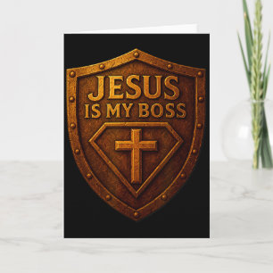 Carte Jésus Est Mon Patron Bouclier Chrétien Super-héros