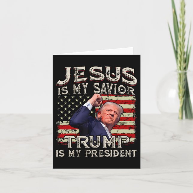 Carte Jésus est mon sauveur Trump est mon président amér (Devant)