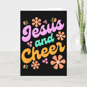 Carte Jésus et cheer coach de cheerleading drôle groovy
