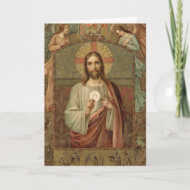 Carte Jésus Eucharistie Première Communion Solennelle An (Devant)