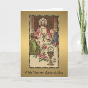 Carte Jésus Grand Prêtre à la Dernière Cène catholique