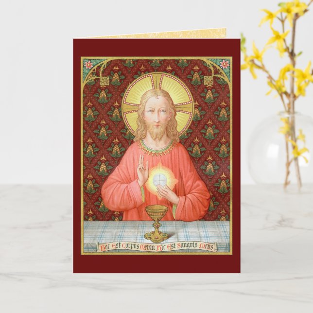 Carte Jésus Instituant la Sainte Communion (SAU 045) (Fleur jaune)