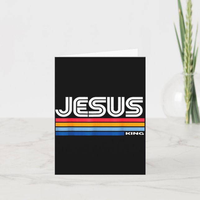 Carte Jesus King Retro Vintage Design  (Devant)