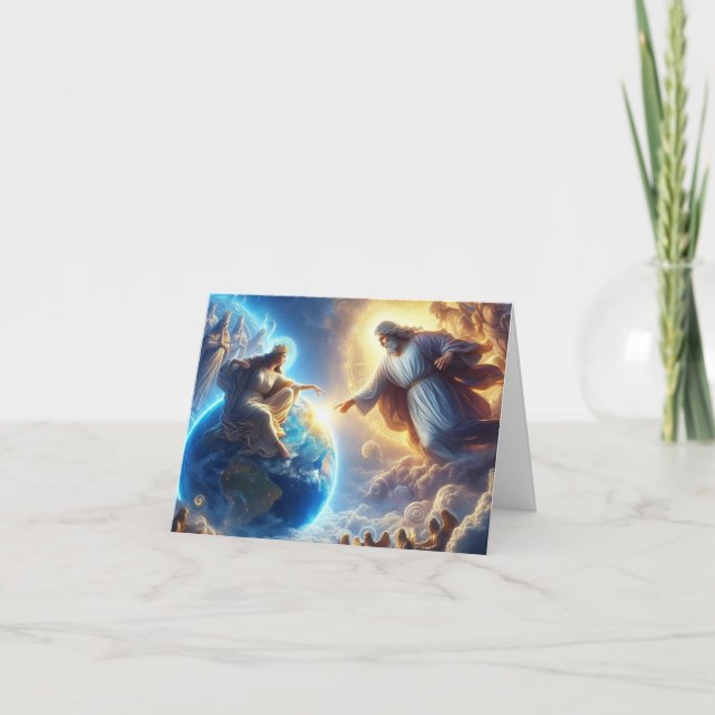 Carte Jésus La Femme Touchant La Main De Dieu (Devant)