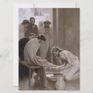 Carte Jésus Lave les pieds de ses disciples