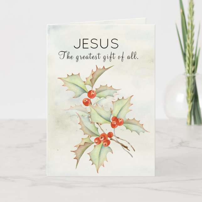 Carte JÉSUS Le plus grand cadeau de tous Jean 3:16 Noël (Devant)