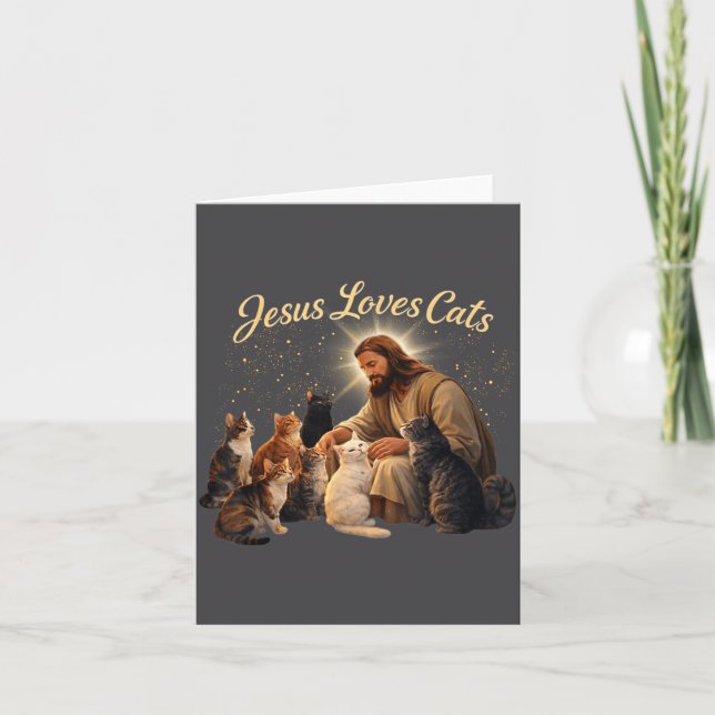 Carte Jesus Loves Cats Christian Cat Lover Jesus Hugs Ca (Devant)