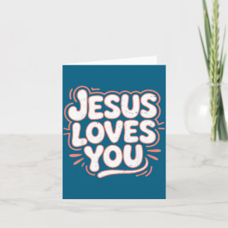 Carte Jesus Loves Pink Christian Toddler Illustration