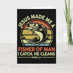 Carte Jésus m'a fait pêcheur d'homme drôle B Papa chréti