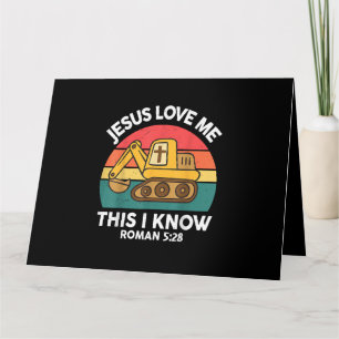 Carte Jésus M'Aime Ceci Je Connais Excavateur Christian