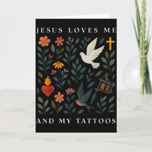 Carte Jésus m'aime et mes tatouages