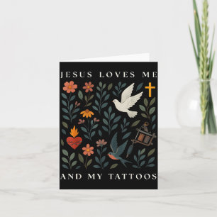 Carte Jésus m'aime et mes tatouages 