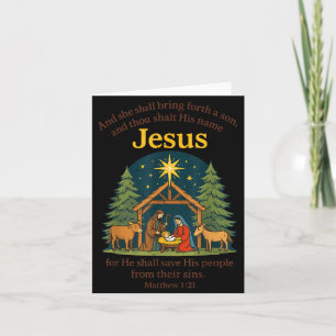 Carte Jésus Nativité Chrétien Noël Bible Pjs Tout-Petits