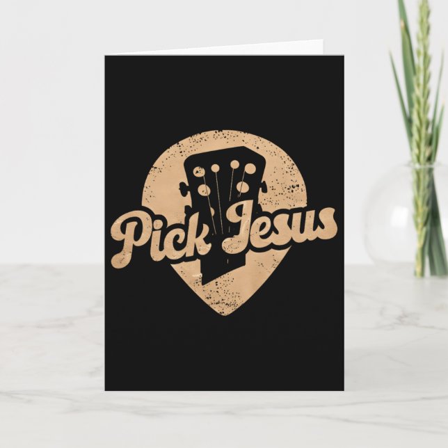 Carte Jésus Plectre Musique Pasteur Joyeuses Pâques (Devant)