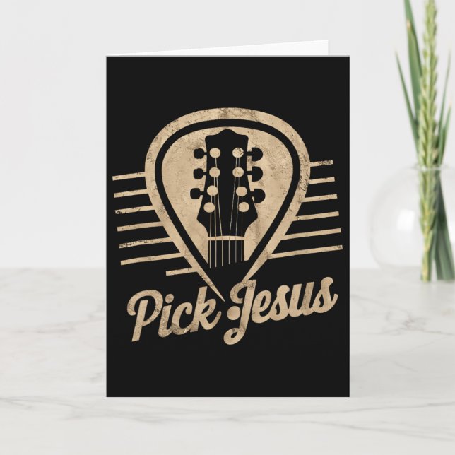 Carte Jésus Plectre Musique Pasteur Joyeuses Pâques (Devant)