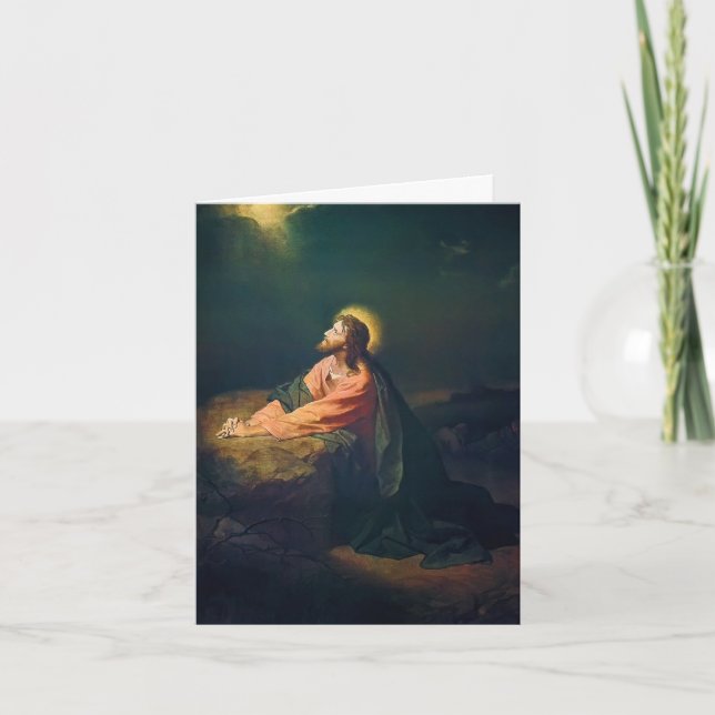 Carte Jésus priant dans le jardin de Gethsémani  (Devant)