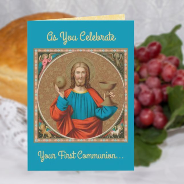 Carte Jésus qui maintient l'Eucharistie (SNV 050) (Créateur téléchargé)