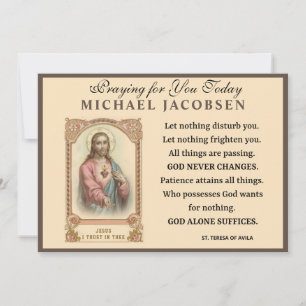Carte Jésus Religieux Sainte Thérèse d'Avila Prière