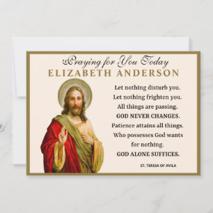 Carte Jésus Religieux Sainte Thérèse d'Avila Prière