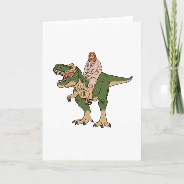 Carte Jesus Riding T-Rex (Devant)