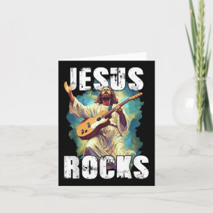 Carte Jesus Rocks Avec Guitare - Drôle Christian Rocks C