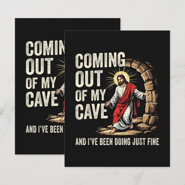 Carte Jésus sortant de ma grotte (Devant / Derrière)