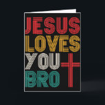 Carte  Jésus T'aime Frère Foi Chrétienne Rétro Typograph<br><div class="desc">Jésus T'aime Frère Foi Chrétienne Typographie Rétro</div>
